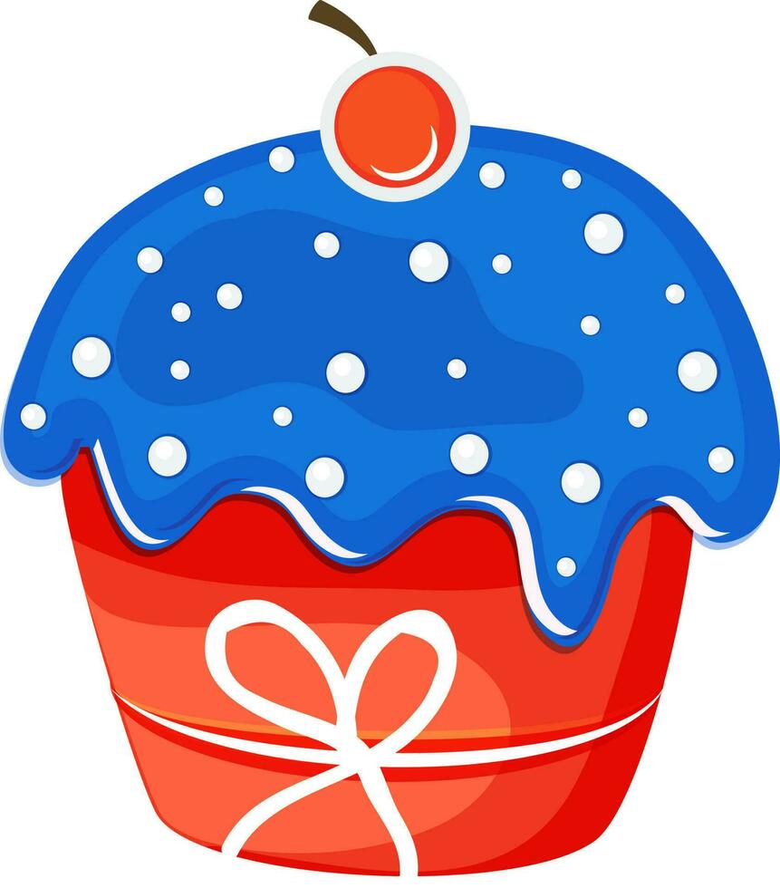 Cup cake with American Flag colour. vector