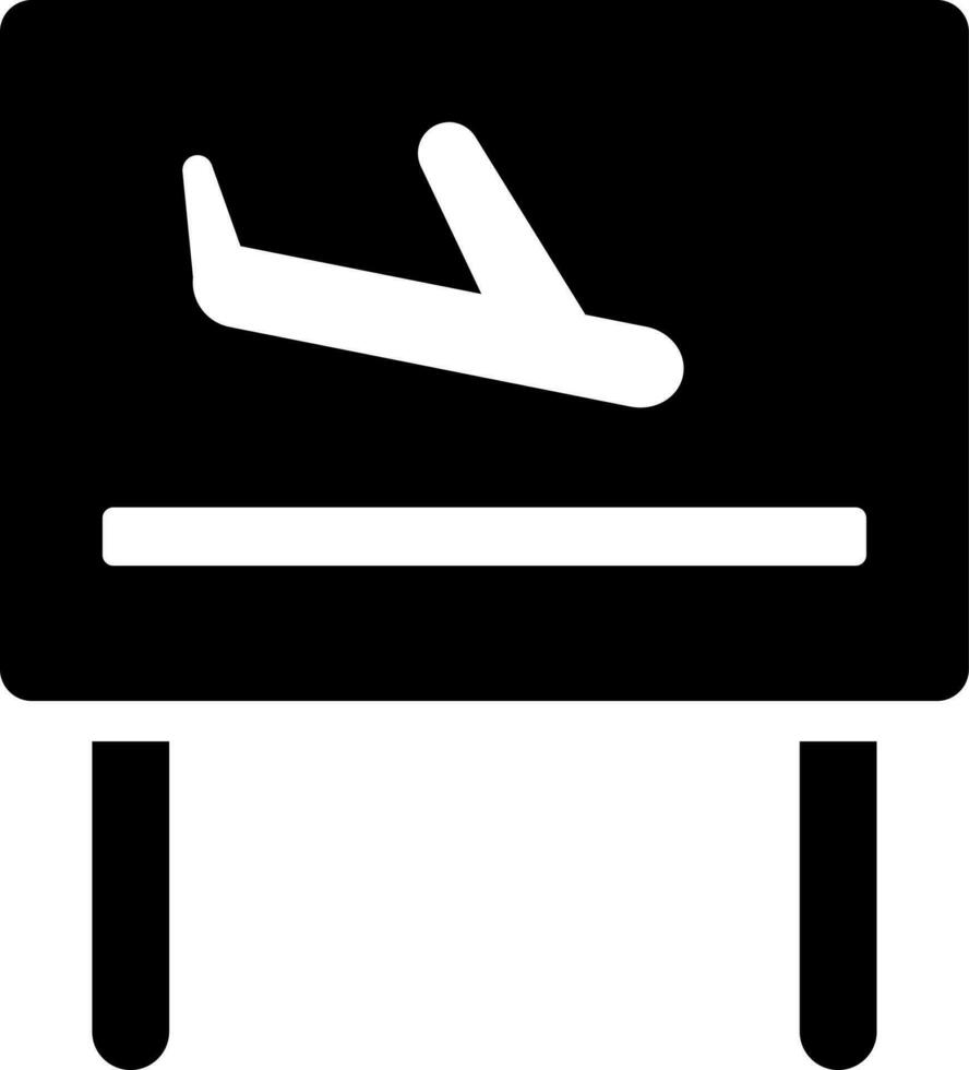 aeropuerto firmar tablero glifo icono en plano estilo. vector