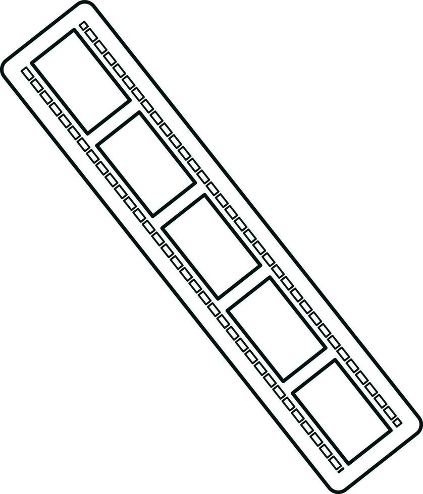 Black line art illustration of a film strip. vector