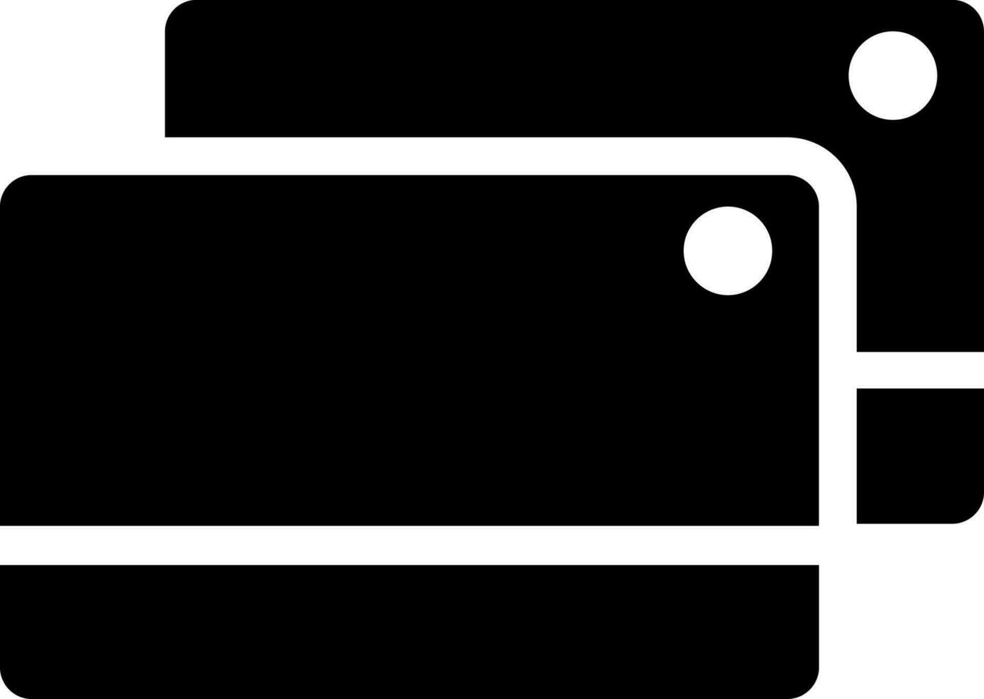 negro y blanco ilustración de crédito o débito tarjetas icono. vector