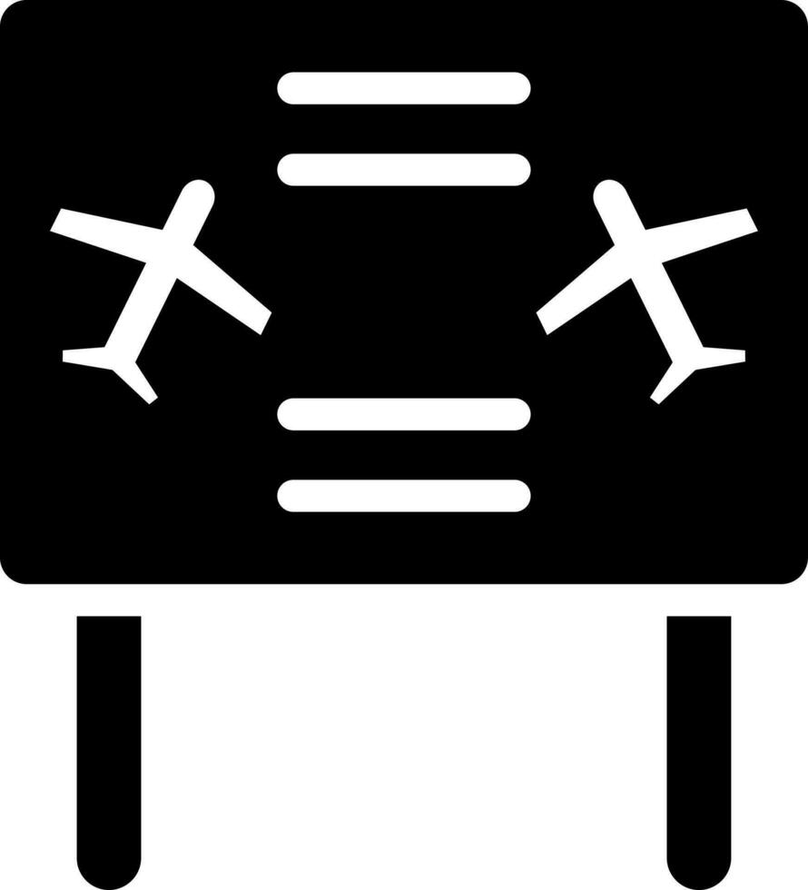 Airport info sign board glyph icon in flat style. vector