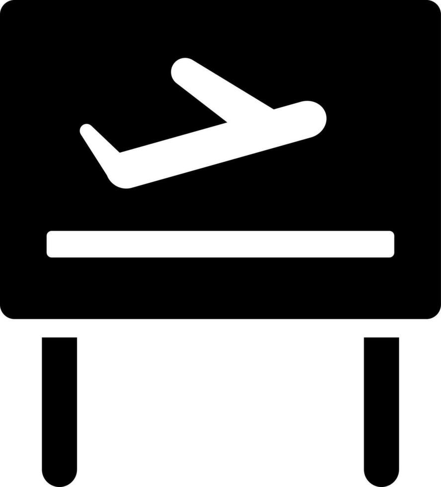 Airport sign board glyph icon in flat style. vector