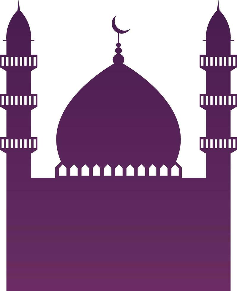 Flat illustration of purple Mosque. vector