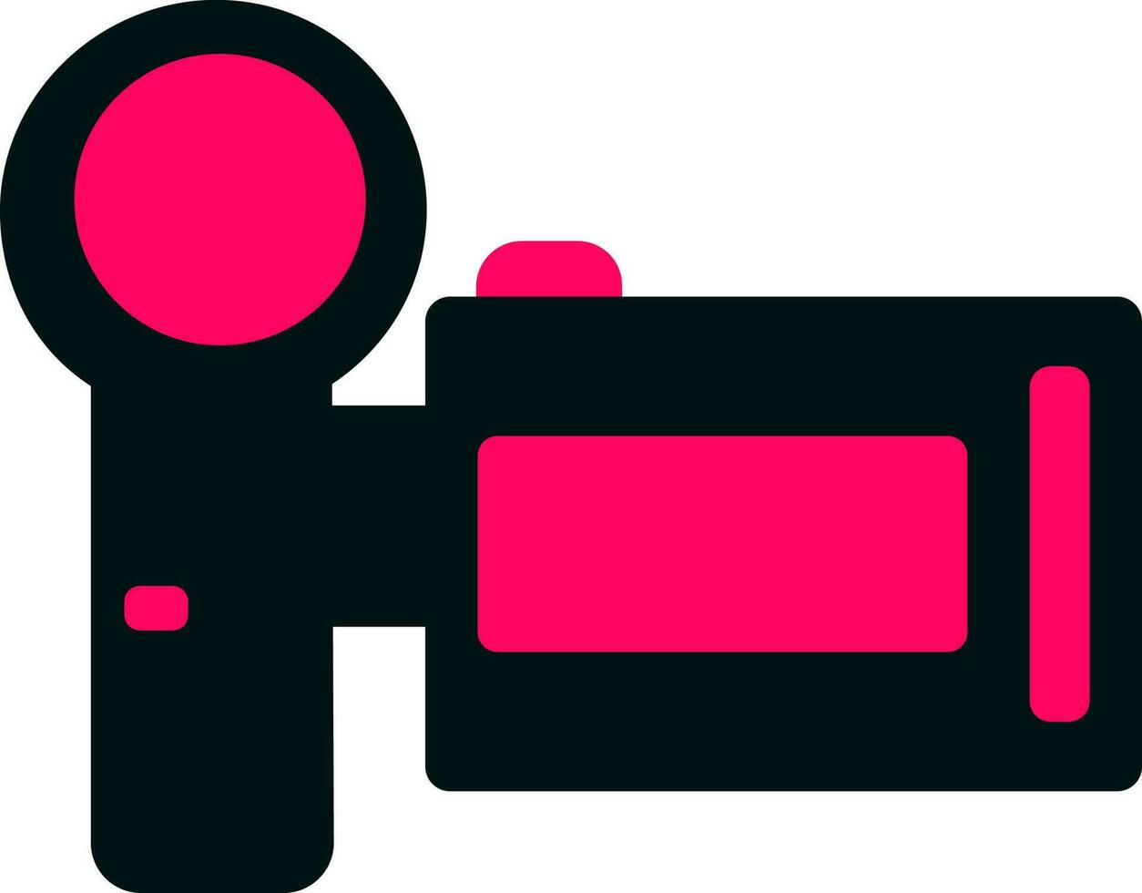 Black and pink handy camera in flat style. vector