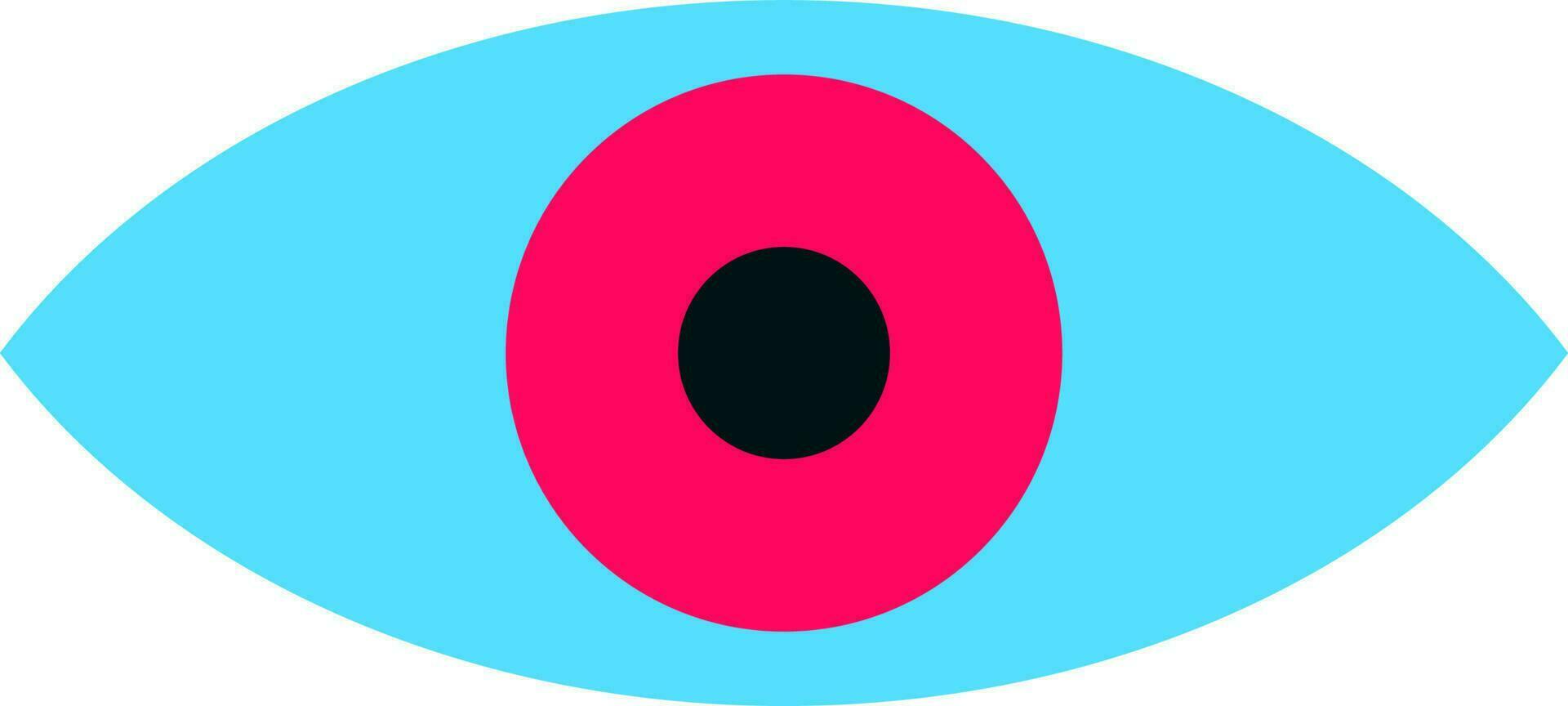 Isolated eye lens in blue and pink color. vector