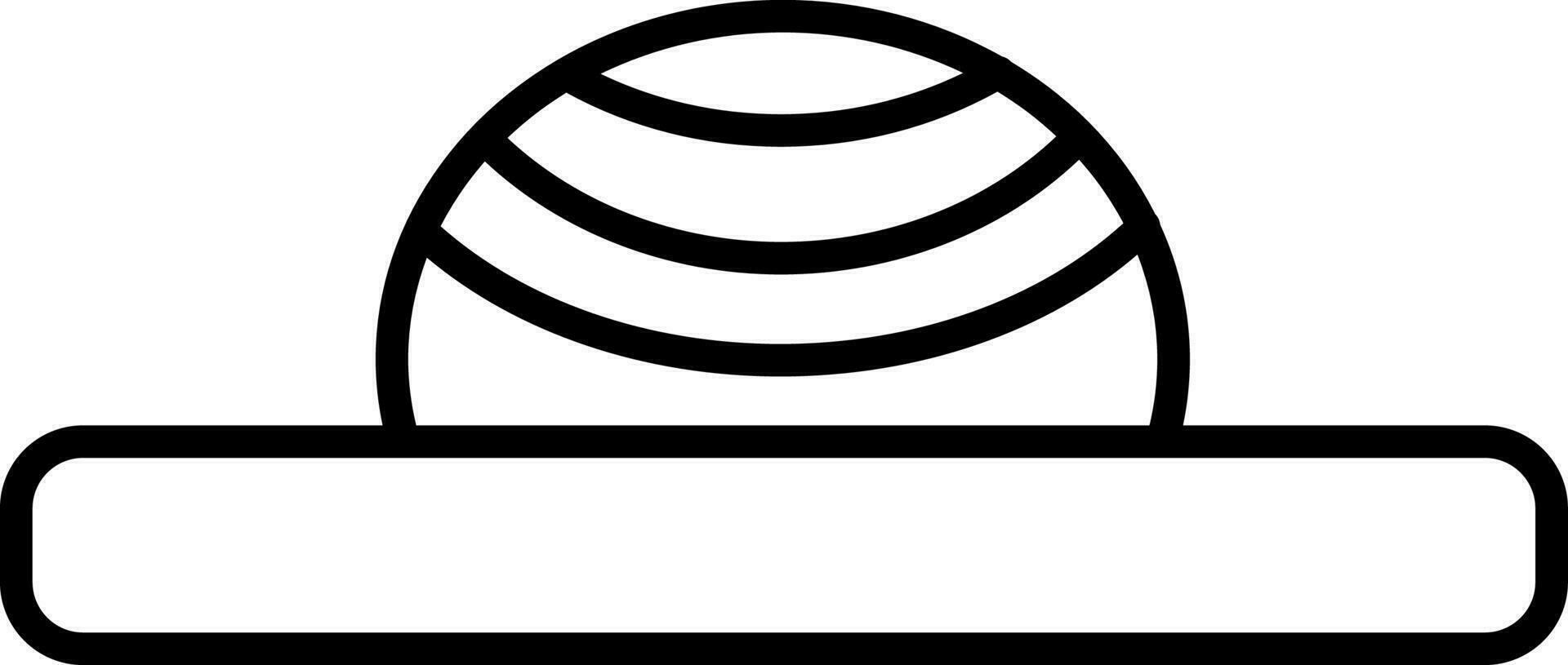 Black line art illustration of a bosu ball. vector