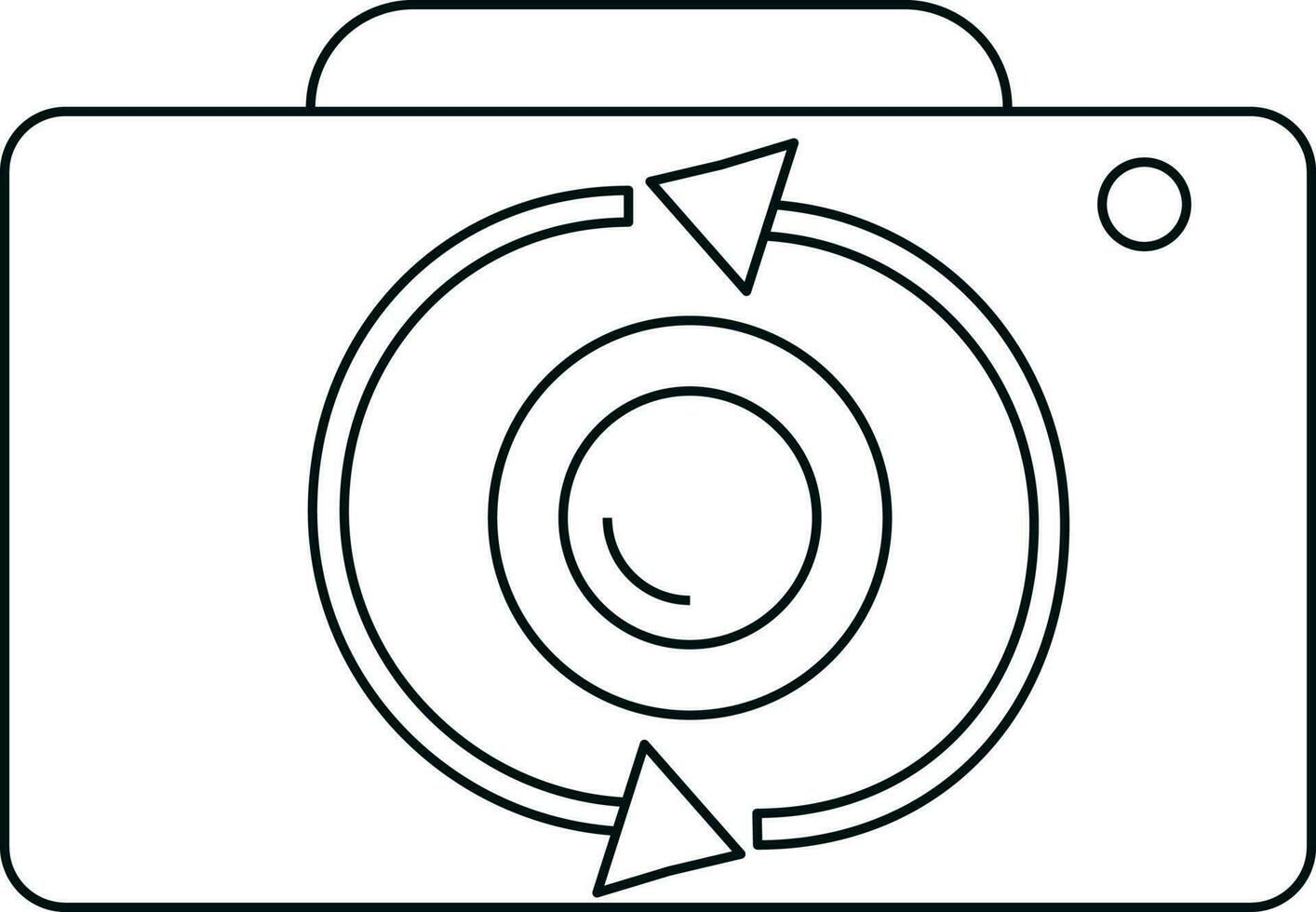 Digital camera made by black line art illustration. vector