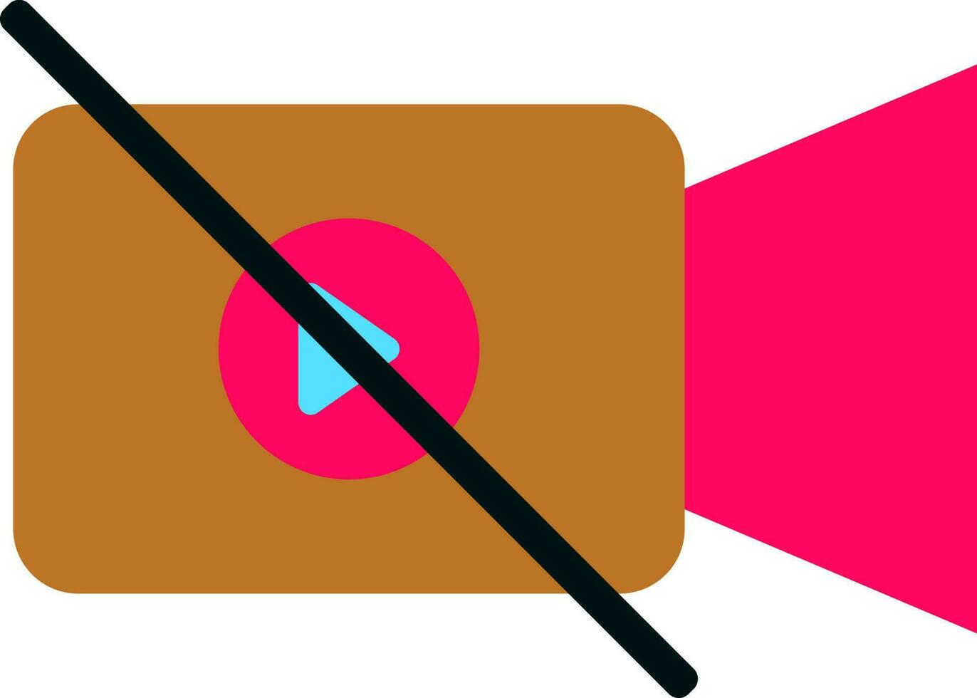 Pink and brown video camera. vector