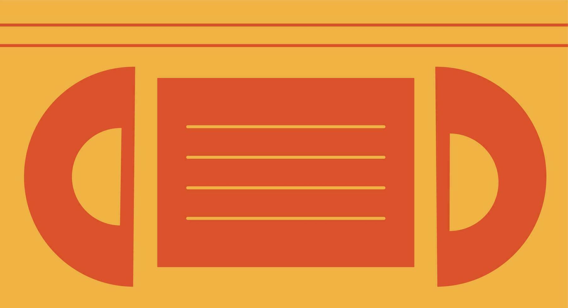 Video tape icon for cinema in illustration. vector
