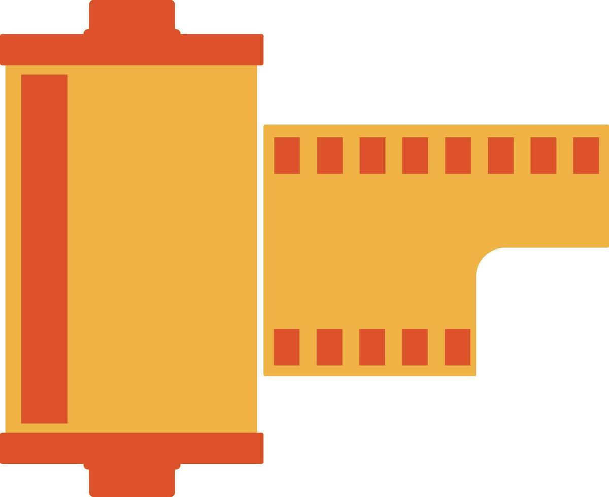 Illustration of camera film roll icon in color. vector