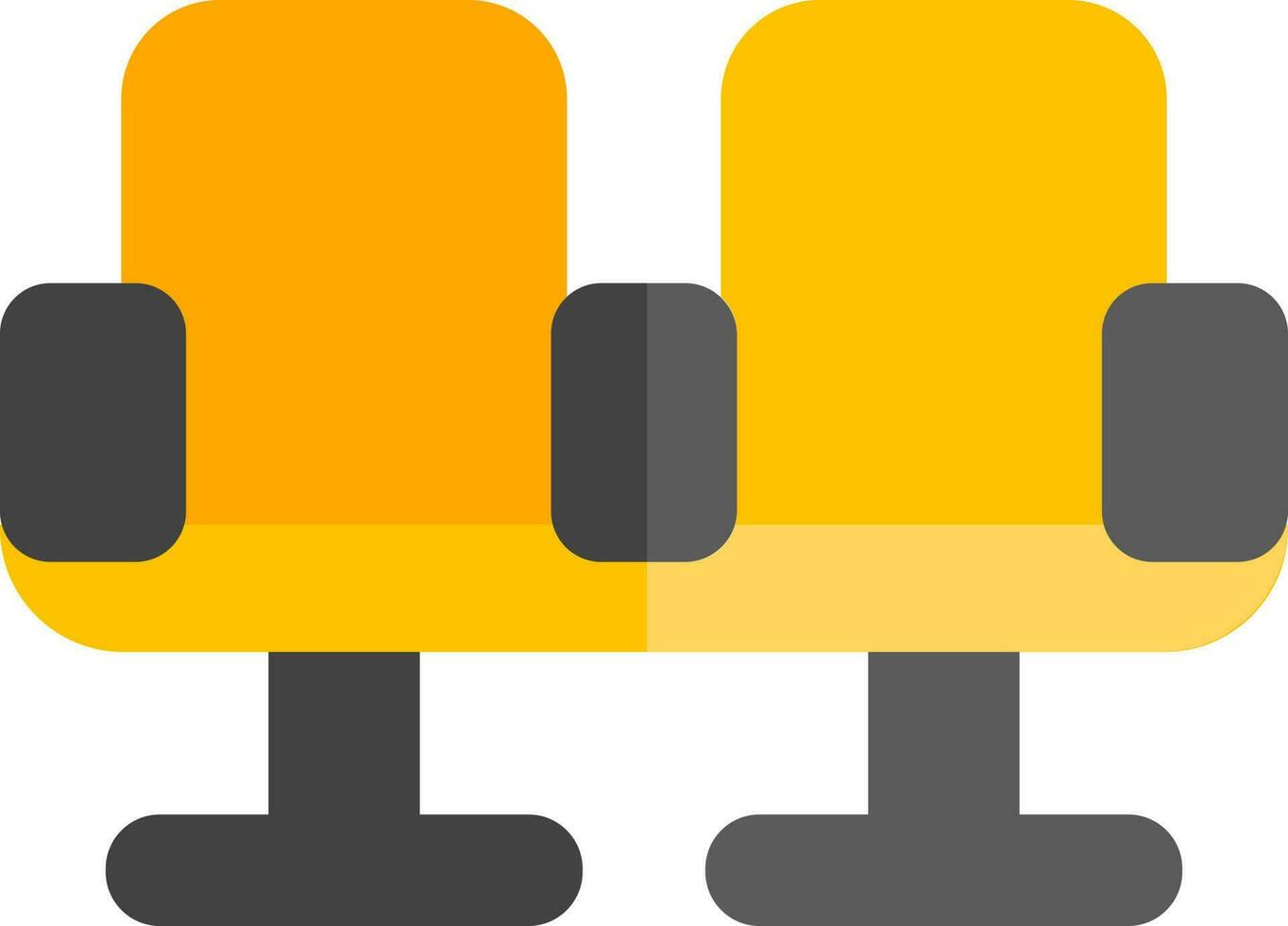 Seats icon in yellow and black color. vector