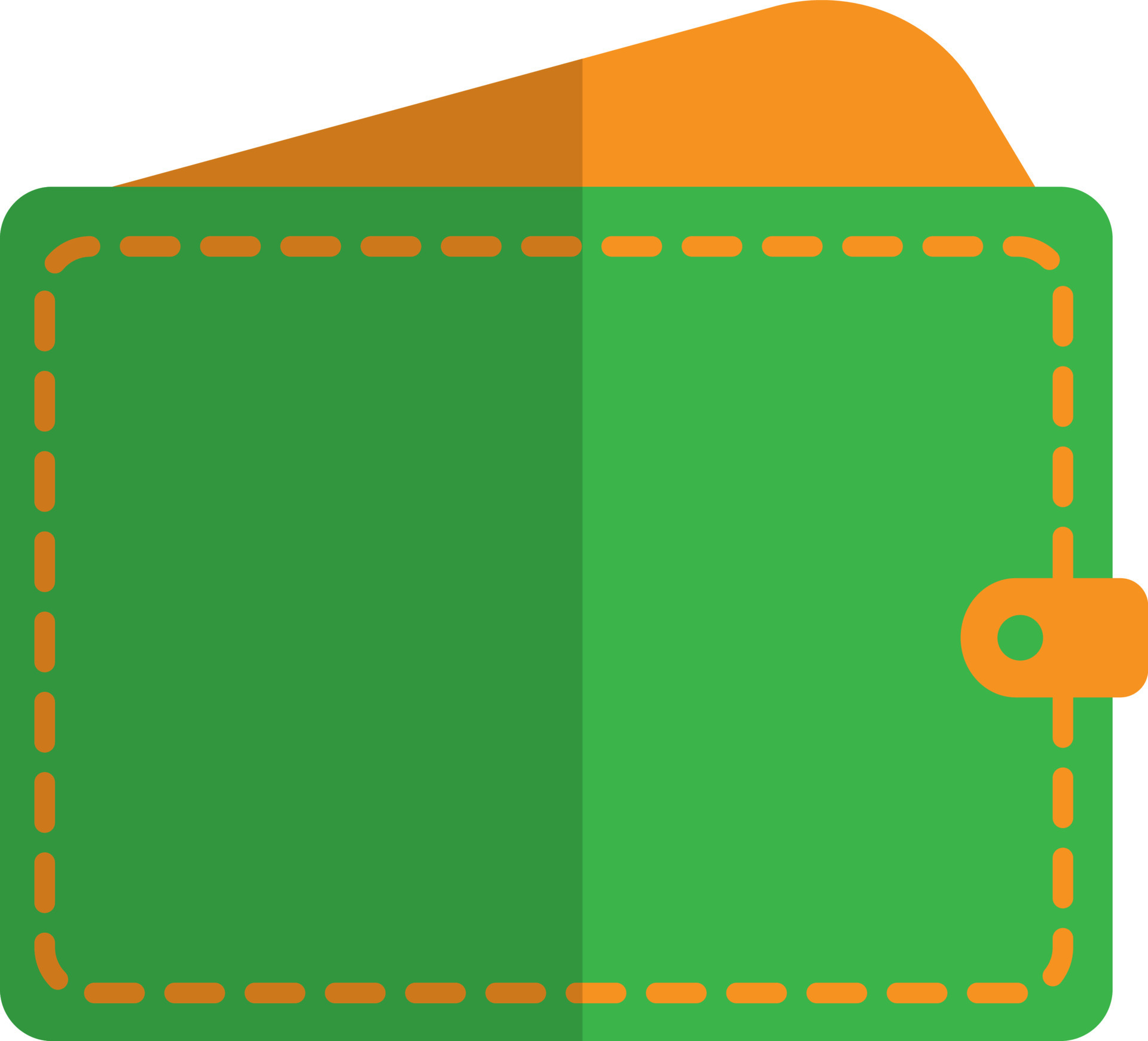 Wallet in green and orange color. 24294376 Vector Art at Vecteezy