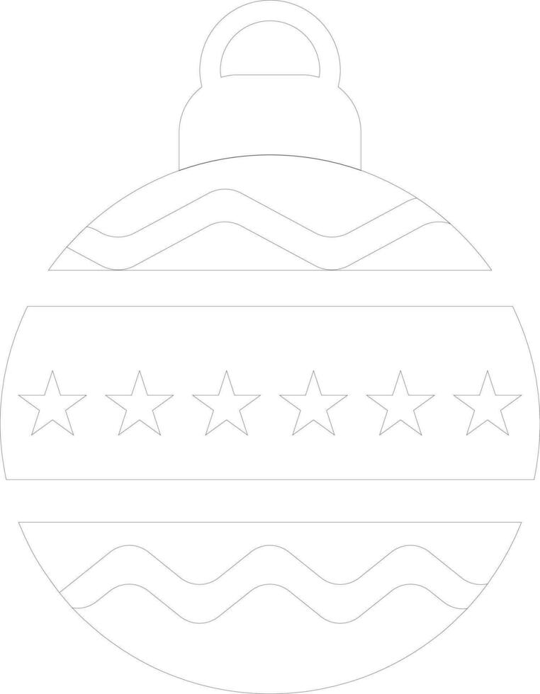 Line art icon of Christmas ball for celebration concept. vector