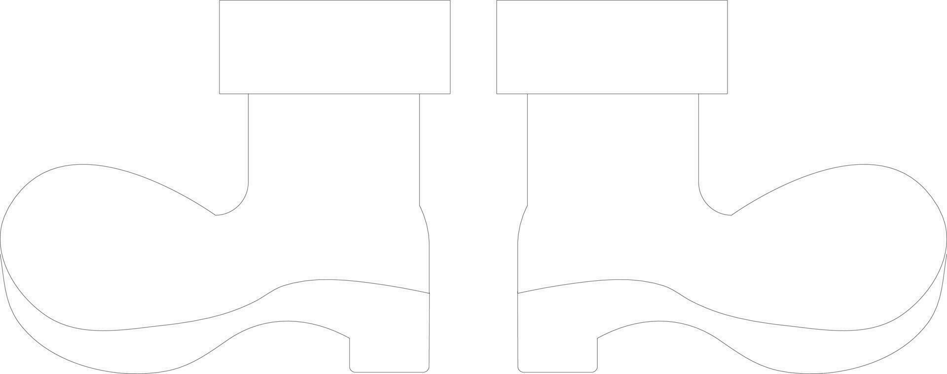 Thin line icon of shoes pair in flat style. vector