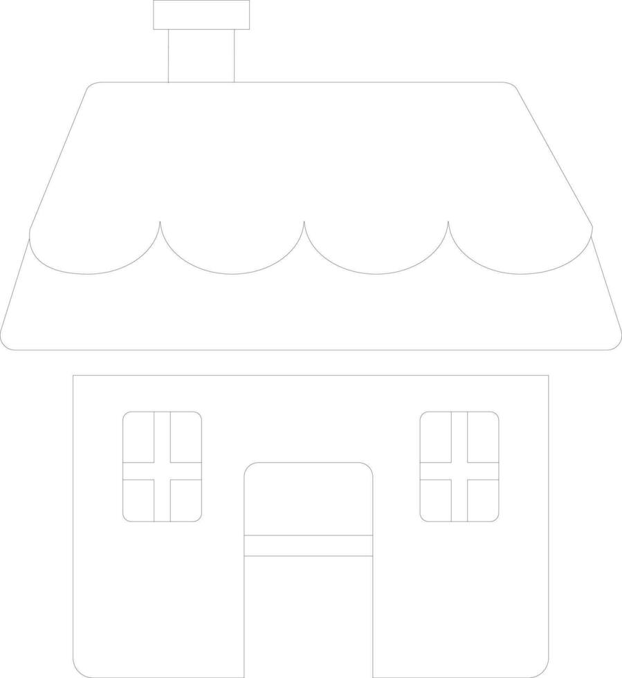 Isolated line art icon of House. vector