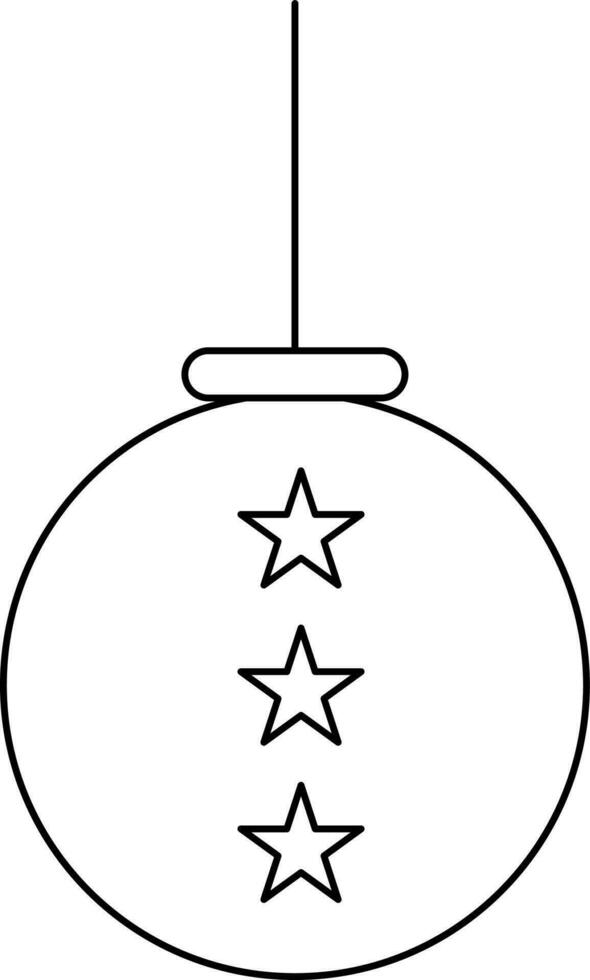 Hanging stars decorated ball. vector