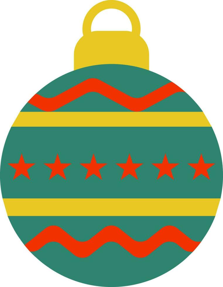 aislado ilustración de vistoso Navidad pelota para decoración. vector