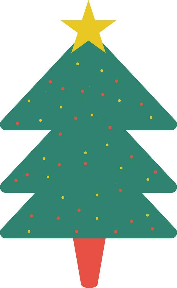 Isolated icon of colorful Xmas Tree in flat style. vector
