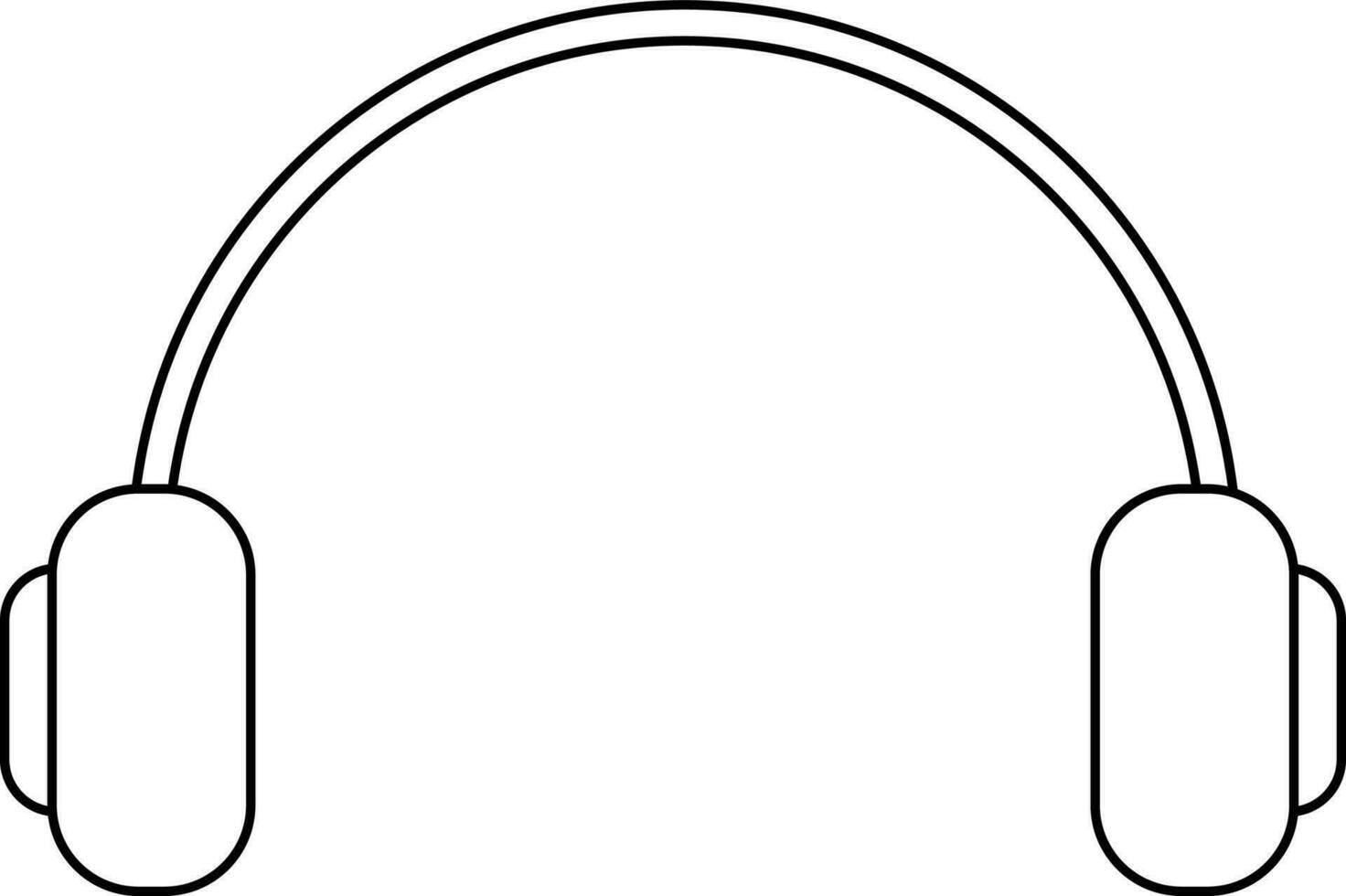 Line art headphone on white background. vector