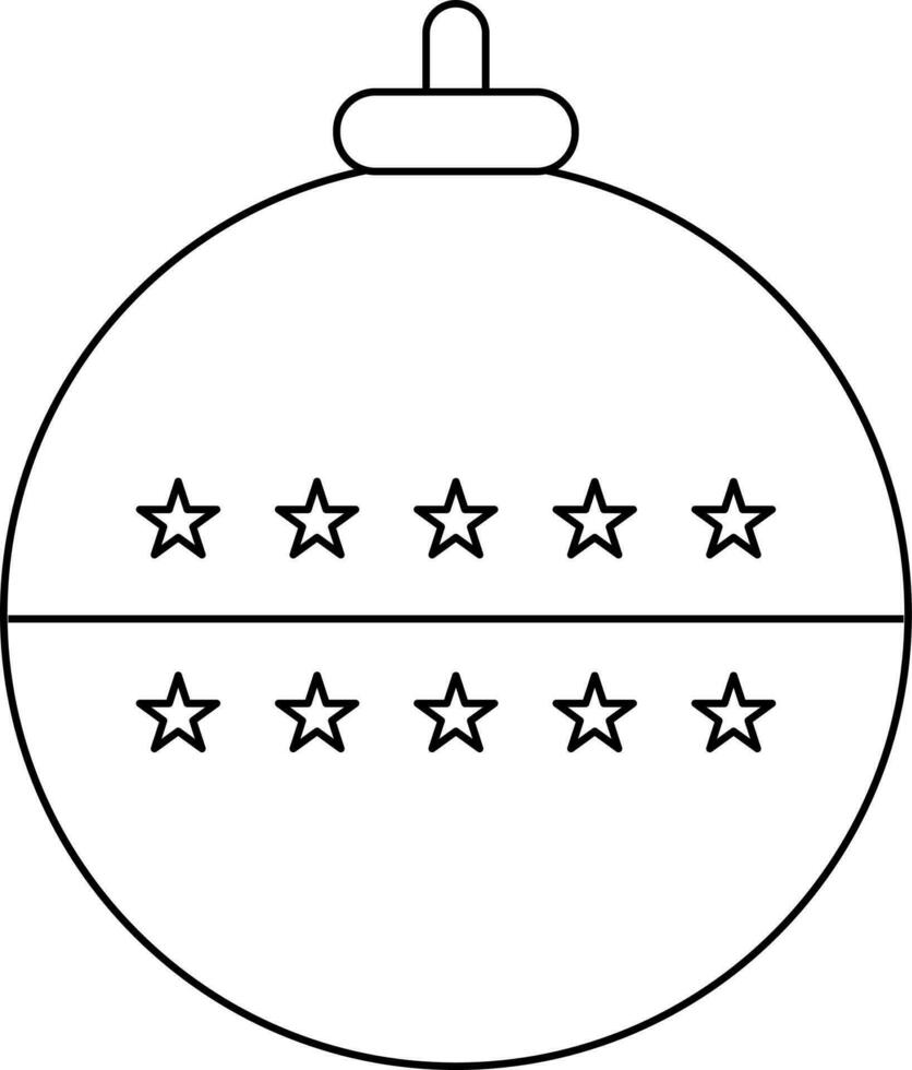 negro línea Arte estrellas decorado pelota. vector