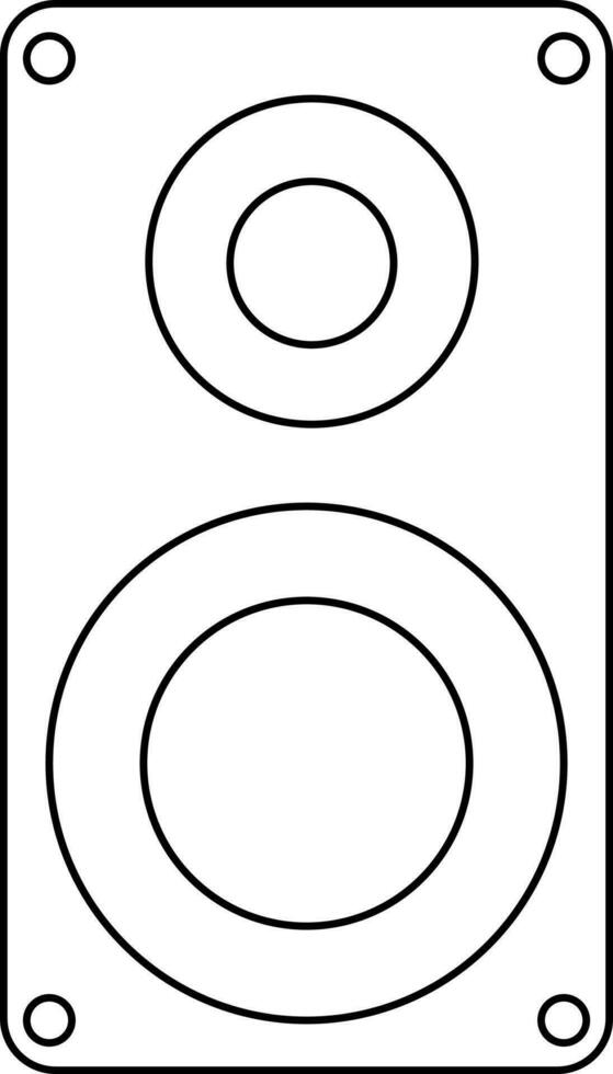 Flat style line art audio sound speaker. vector