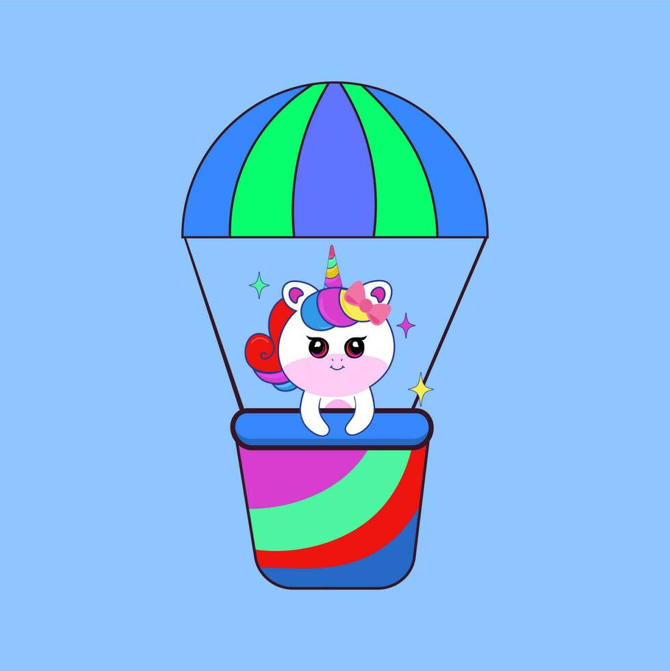 Cute unicorn cartoon vector