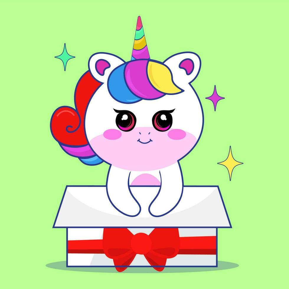 Cute unicorn cartoon vector