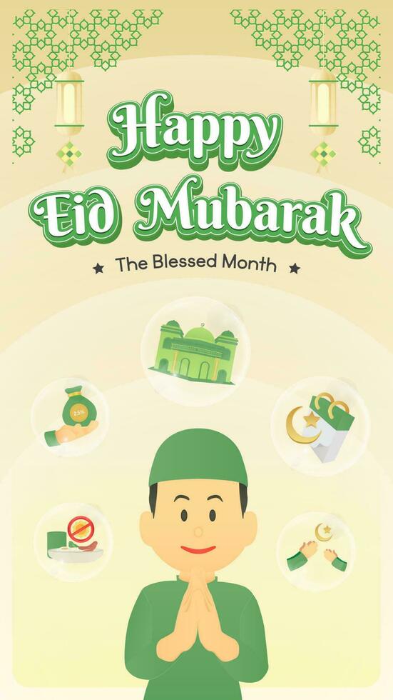 Social Media Banner Eid Mubarak. Eid Theme. The Blessed Month. Cairo. Istanbul. turkey. Arab. vector