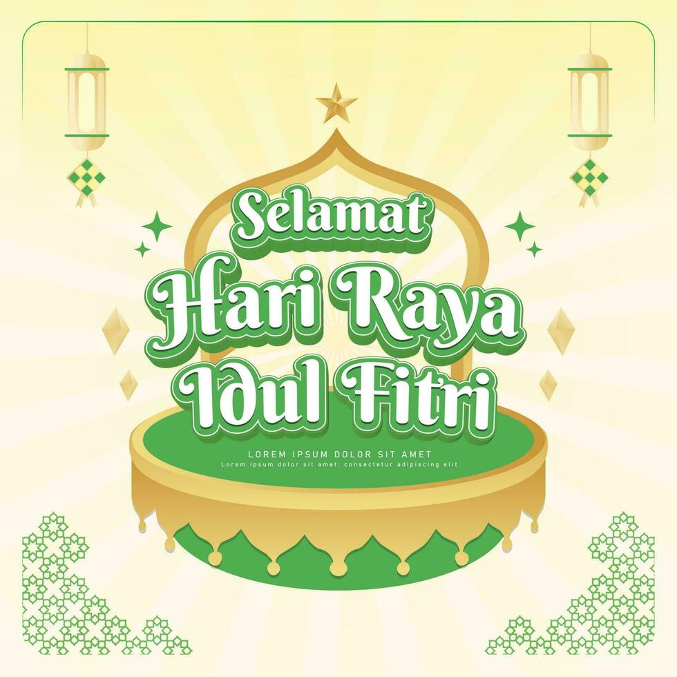 Banner Selamat Hari Raya Idul Fitri Illustration, Eid Mubarak, Eid Theme, The Blessed Month vector