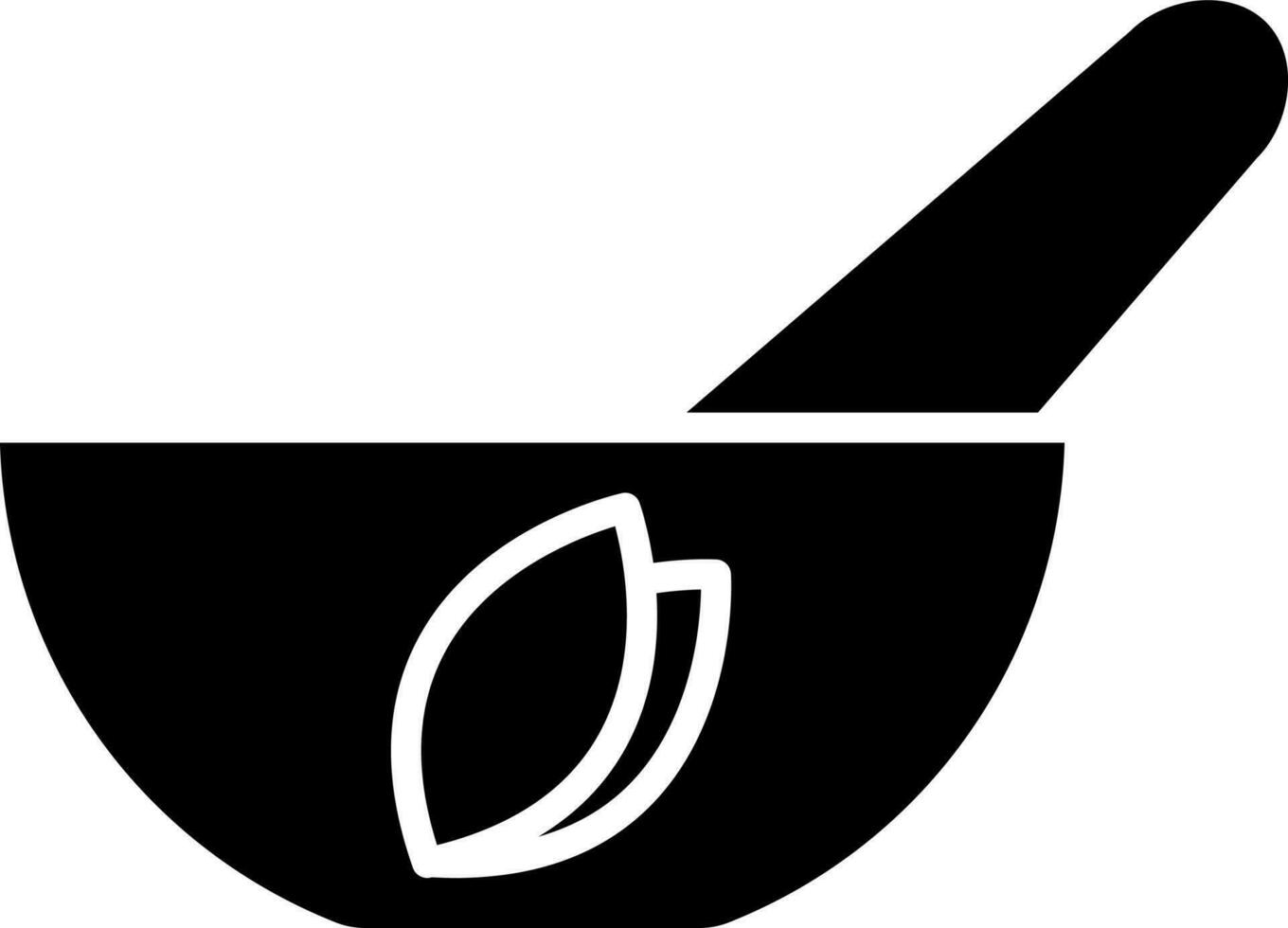 Vector illustration of mortar and pestle icon in flat style.