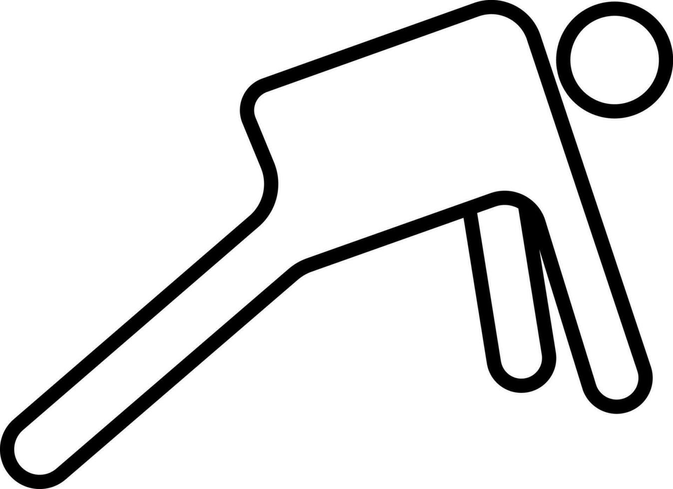 Faceless man performing yoga made by black line art. vector