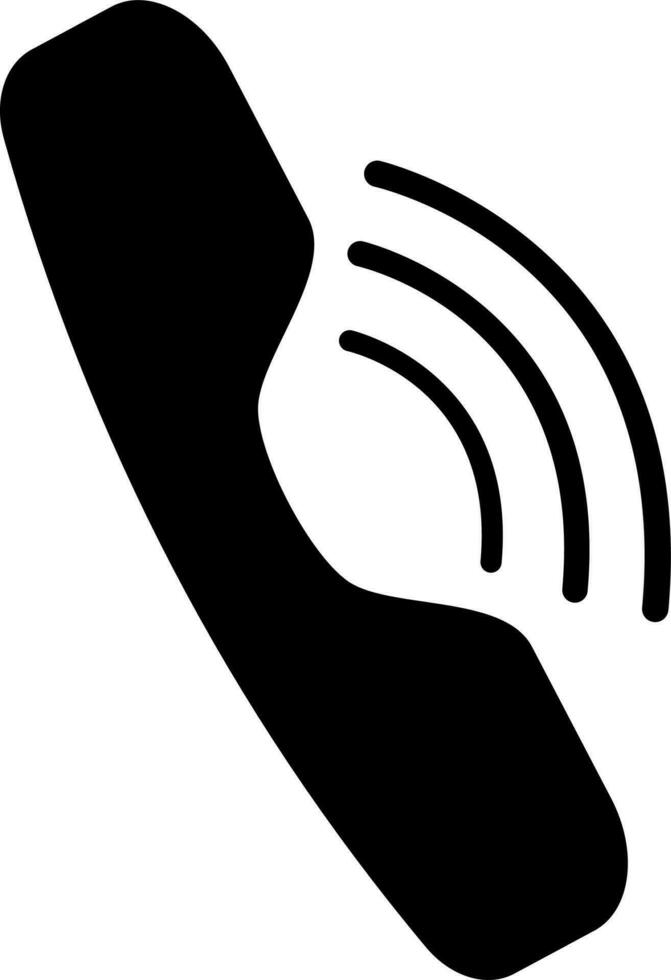 Phone reciever icon in black color. vector