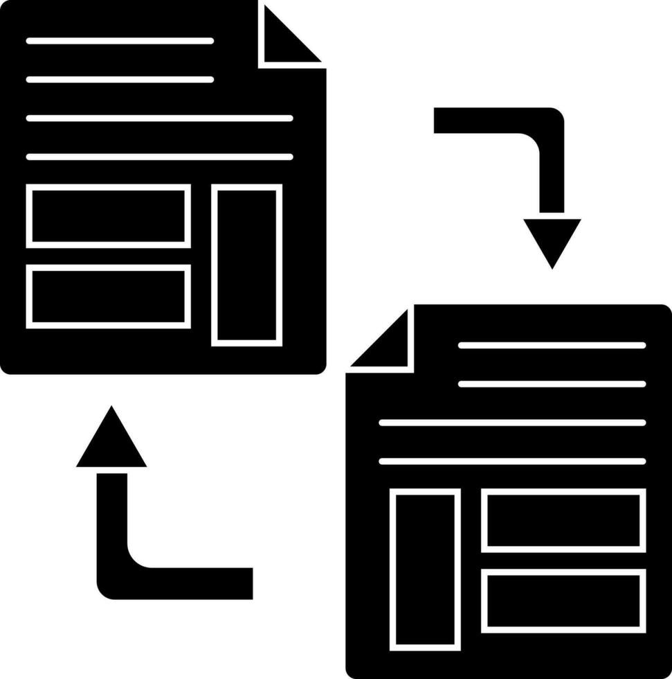 Flat style document transfer icon. vector