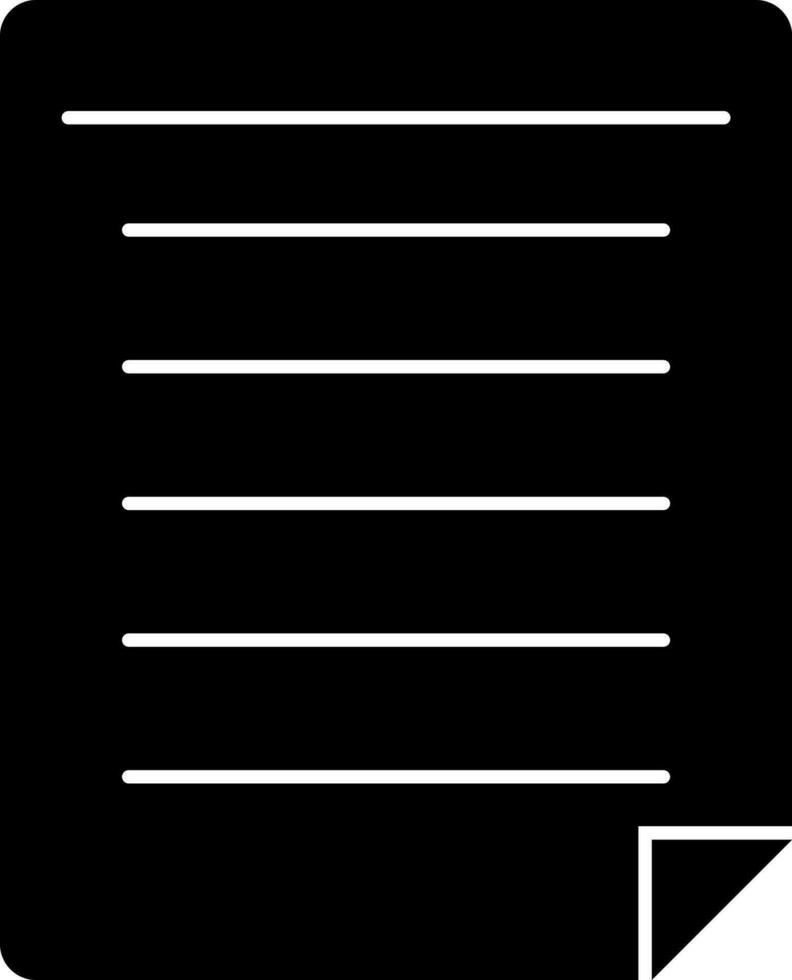 Black and White document paper icon. vector