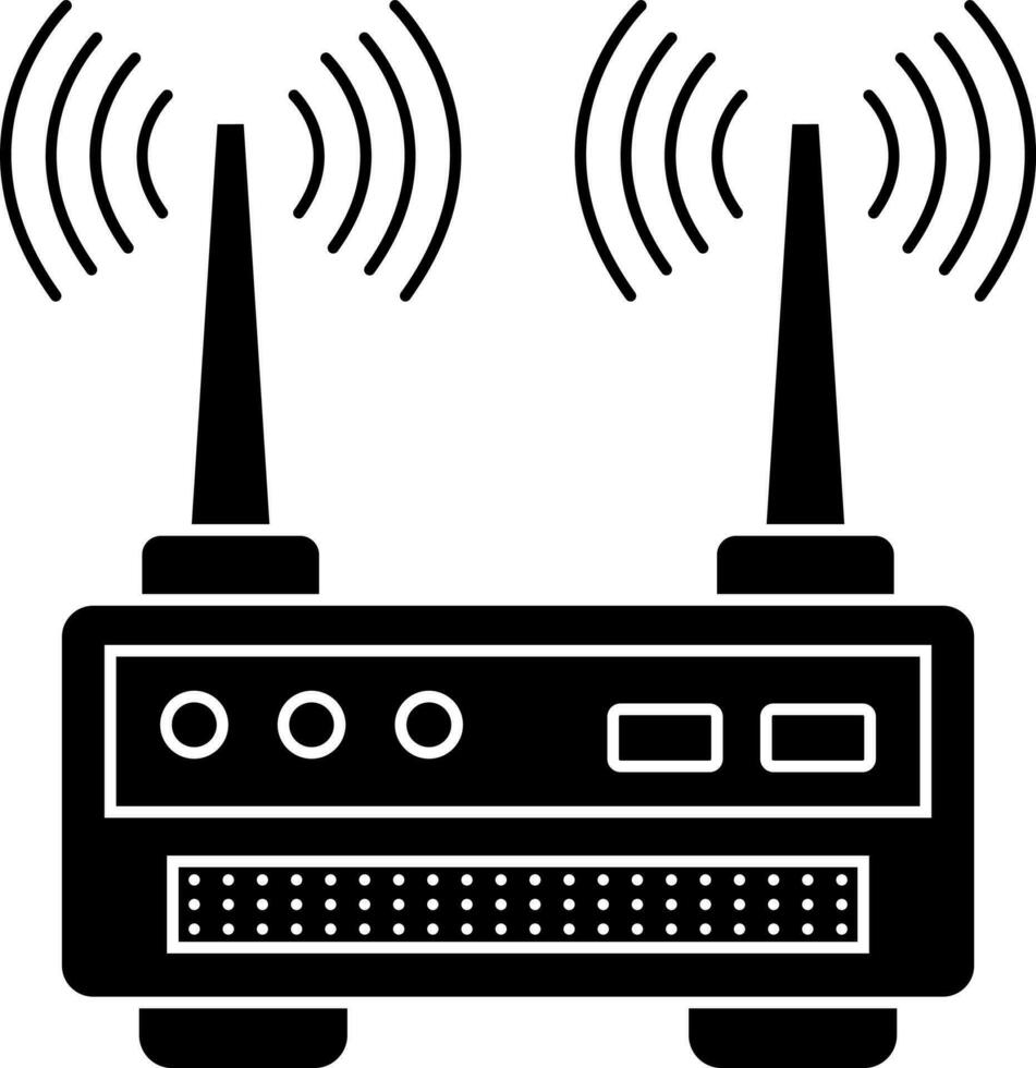 Glyph icon or symbol of router. vector