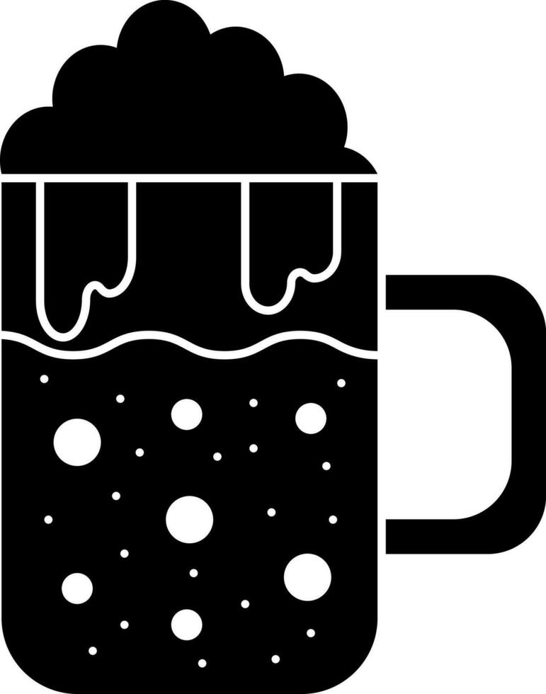Glyph beer mug icon in Black and White color. vector