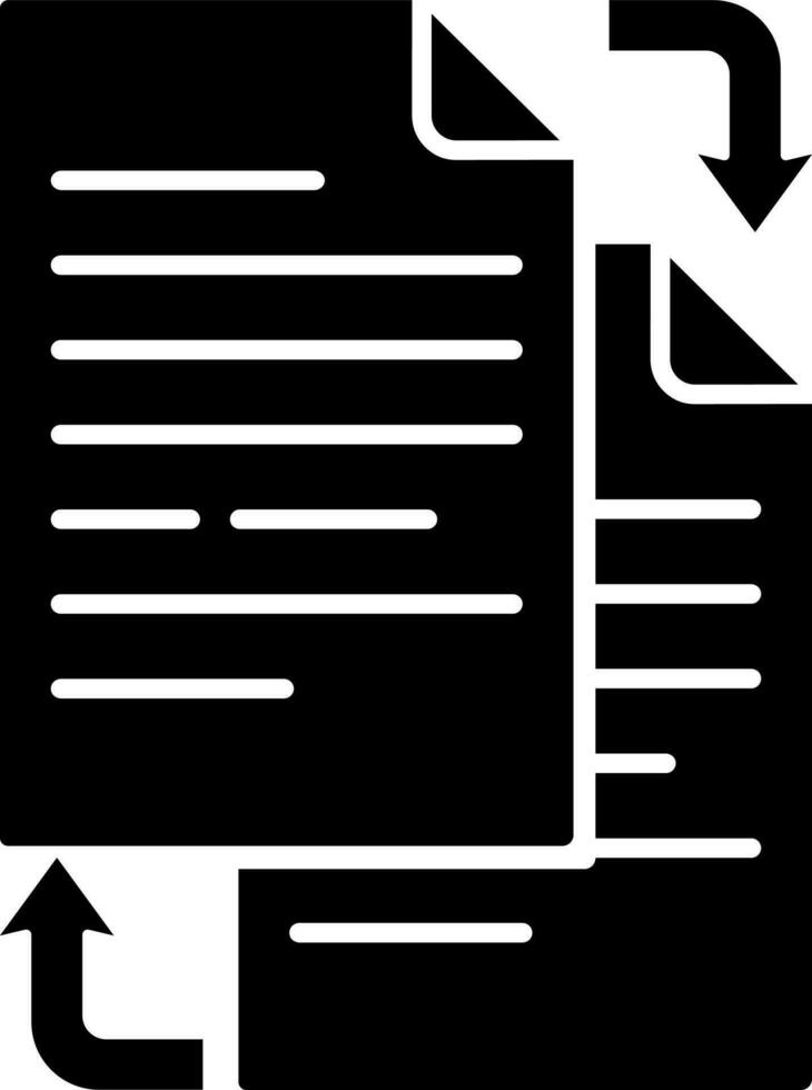 File or data transfer icon in Black and White color. vector