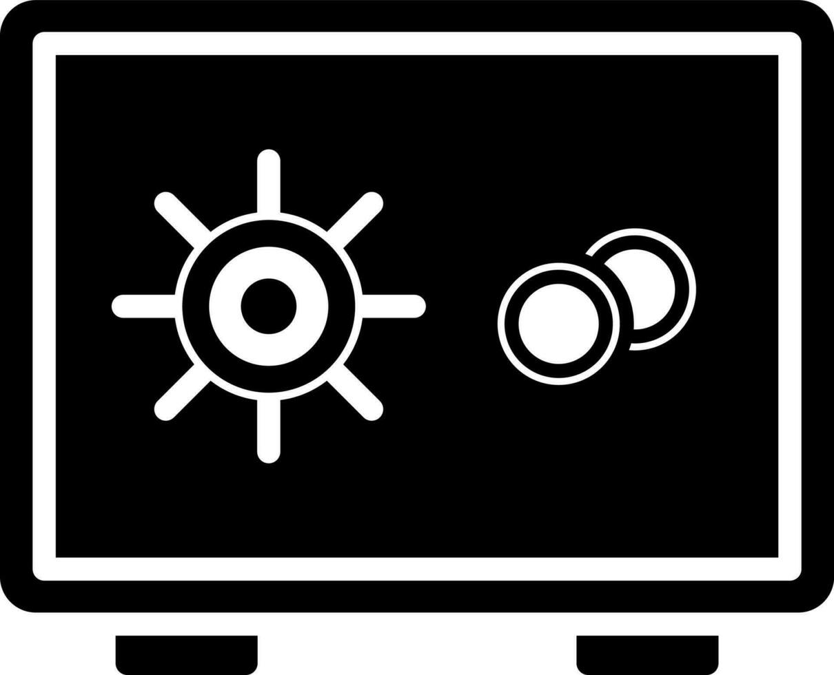 Illustration of safe or locker glyph icon. vector