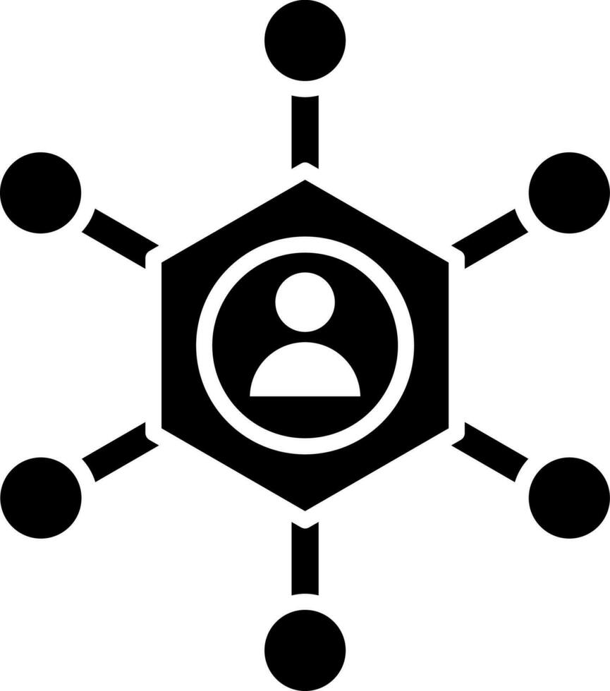 User networking or connection glyph icon. vector