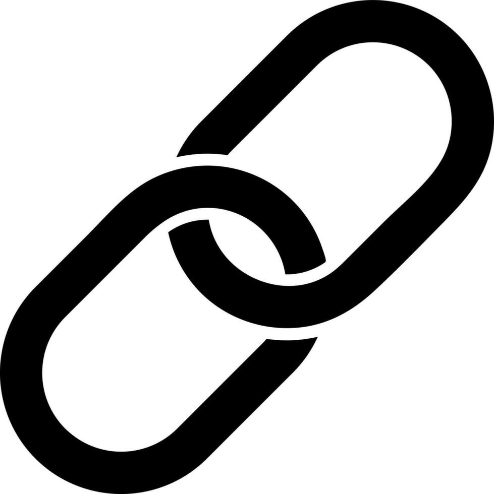 Chain or link icon in black color. vector