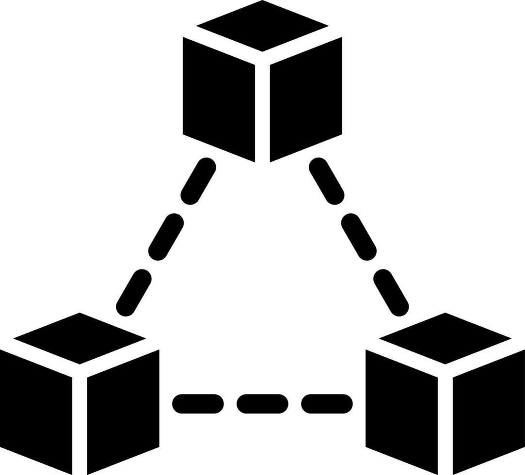 Blockchain icon in Black and White color. vector