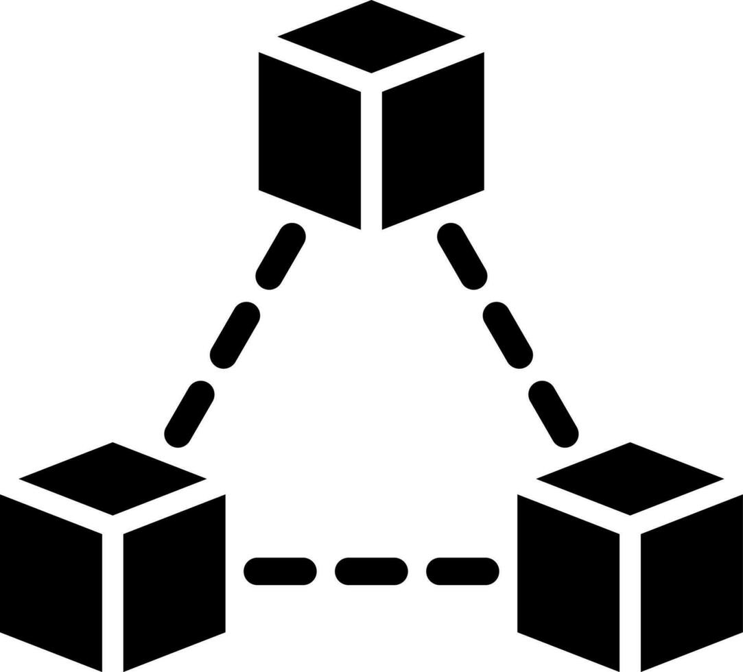 Blockchain icon in Black and White color. vector