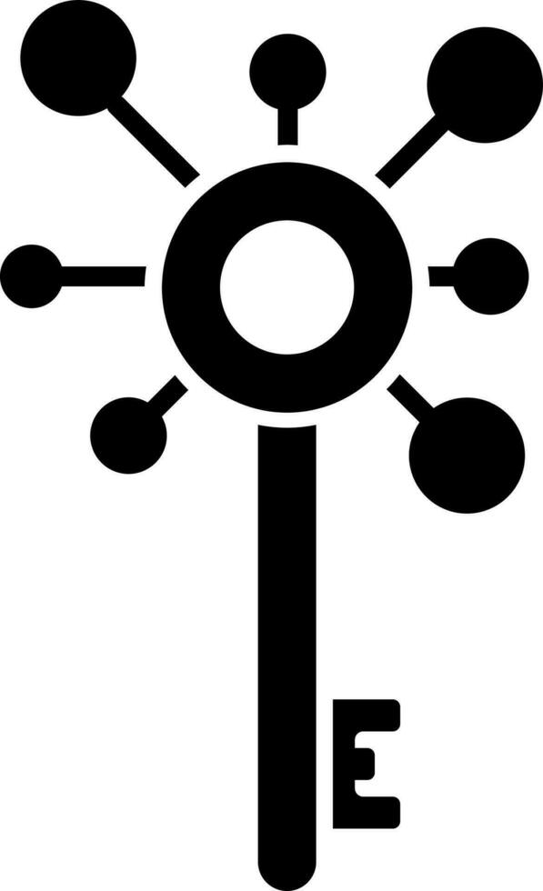 Illustration of digital key glyph icon. vector