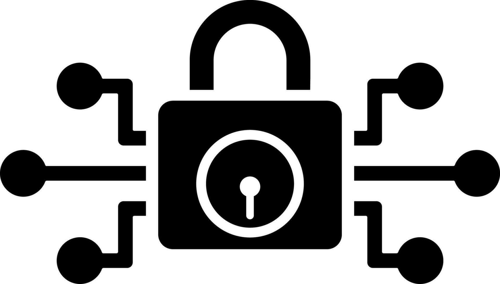 Encryption icon in Black and White color. vector