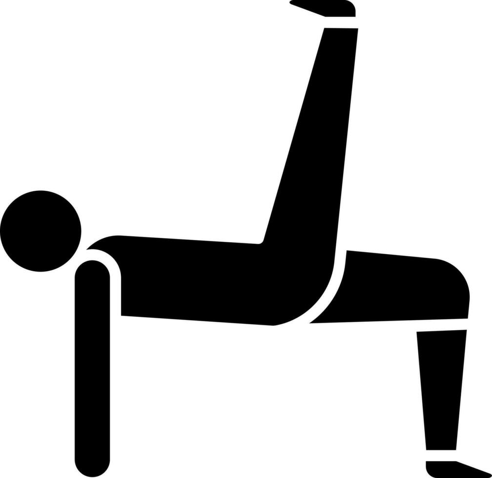 hombre haciendo aptitud en yoga actitud glifo icono. vector