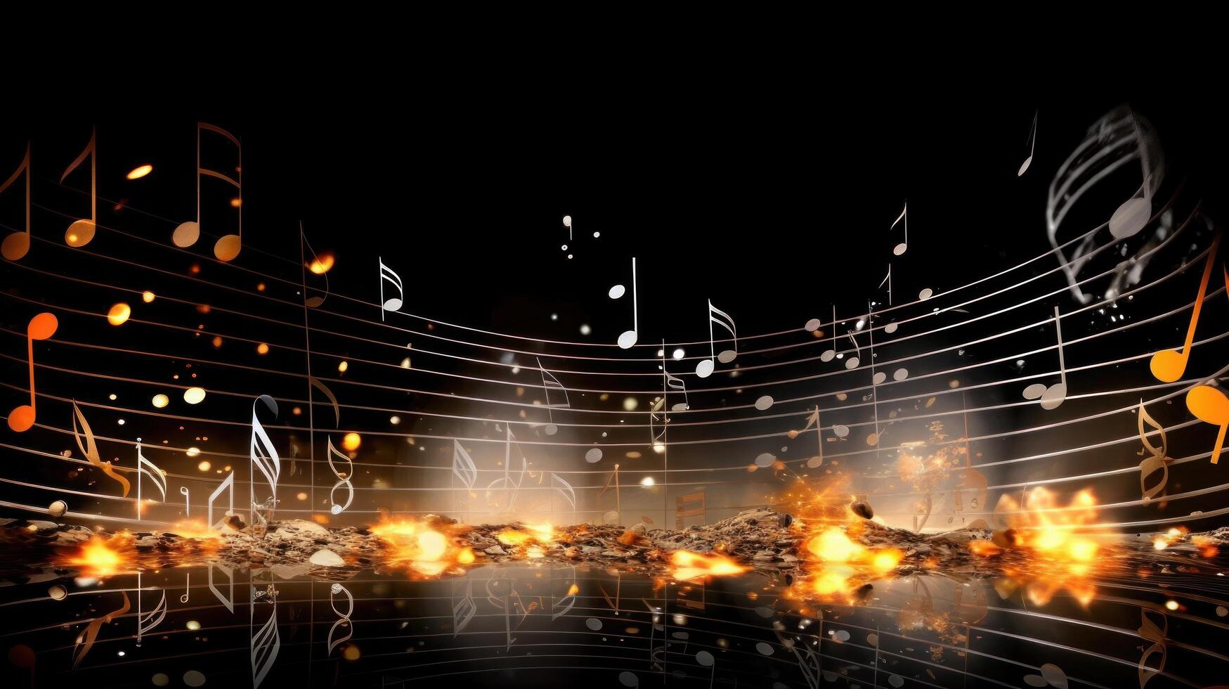 Music notes background. Illustration photo