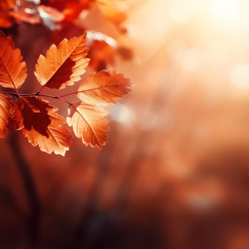 otoño que cae hojas antecedentes. ilustración ai generativo foto