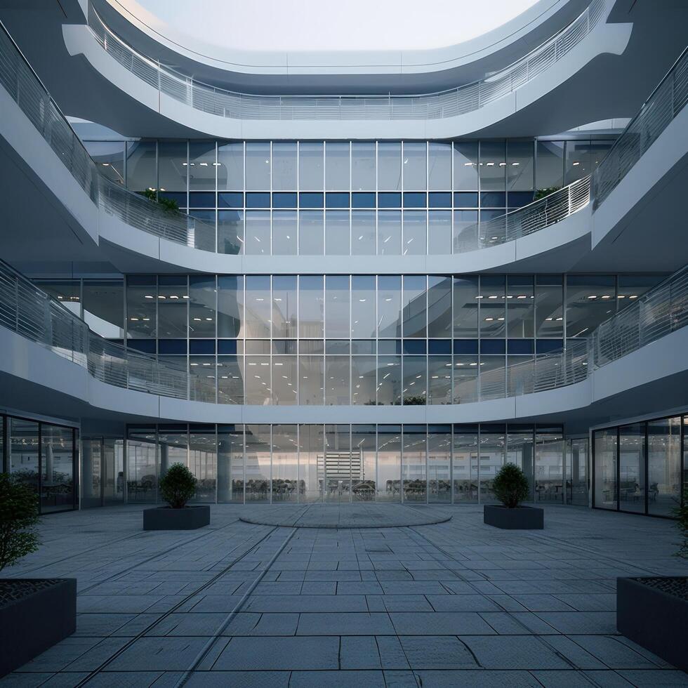 Modern office building. Illustration photo