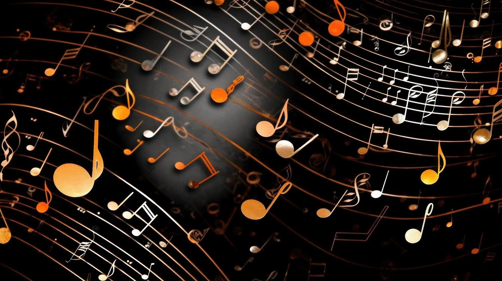 Music notes background. Illustration photo