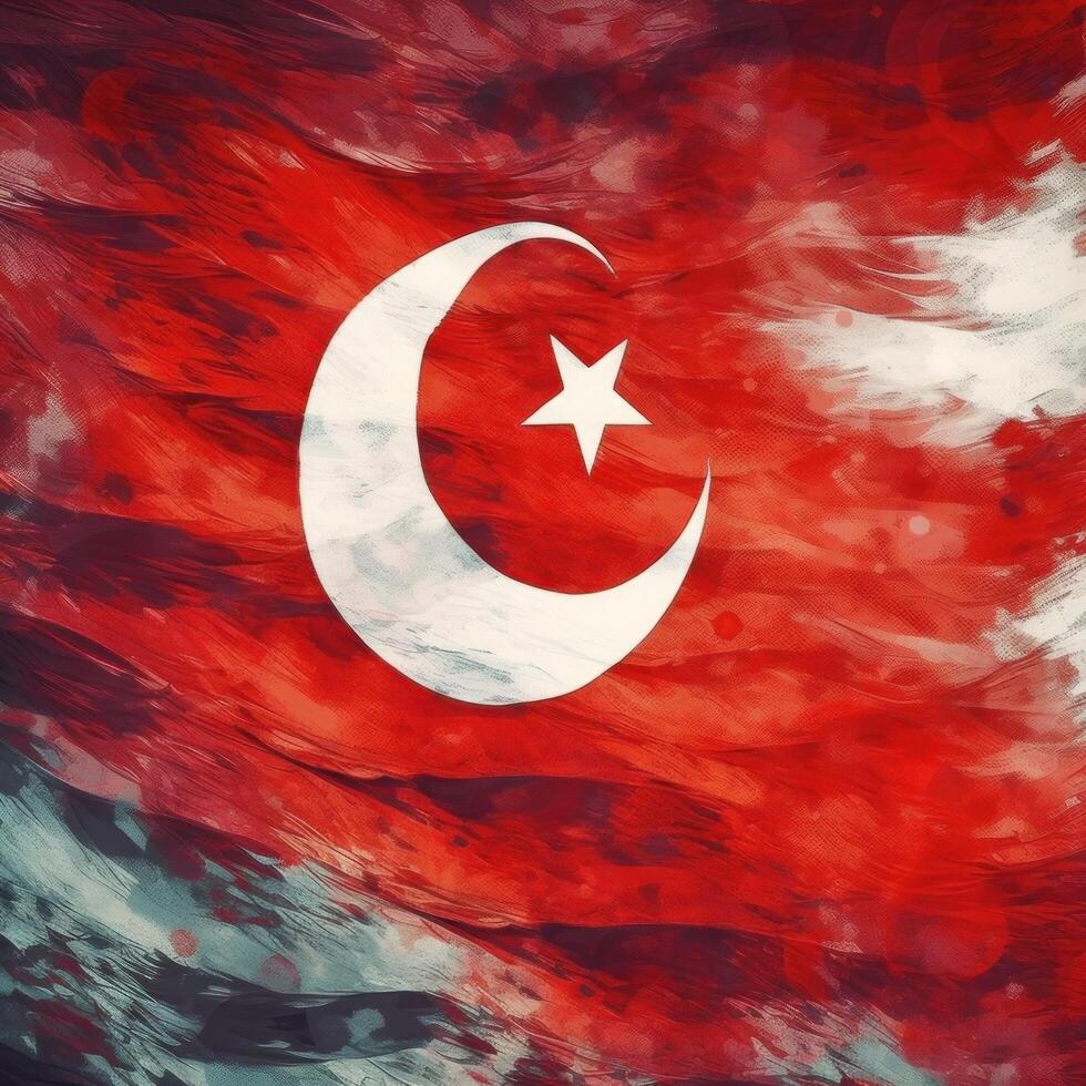 Turkish flag. Illustration photo